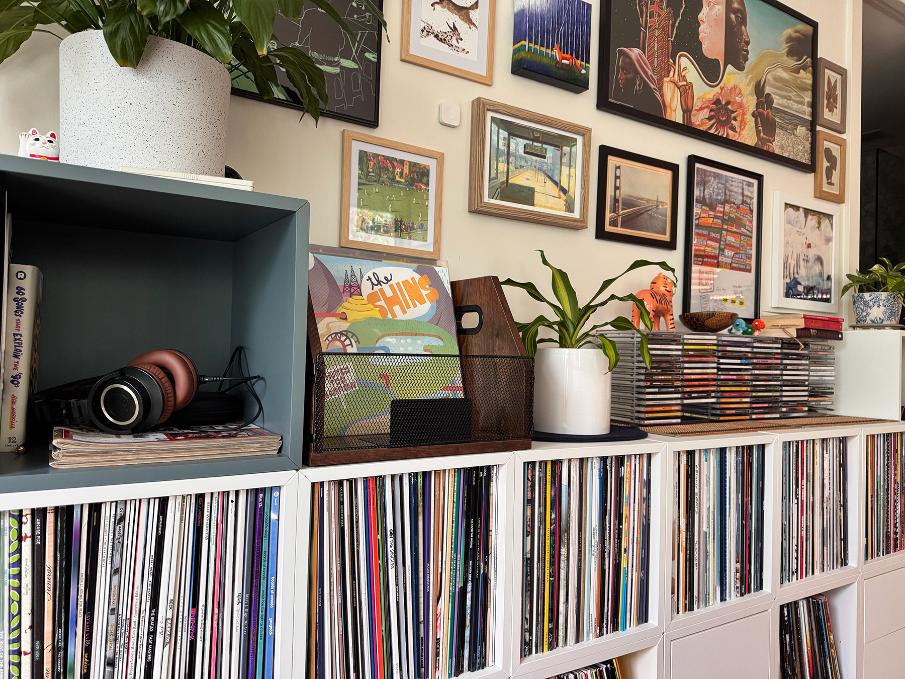 IKEA EKET storage with records