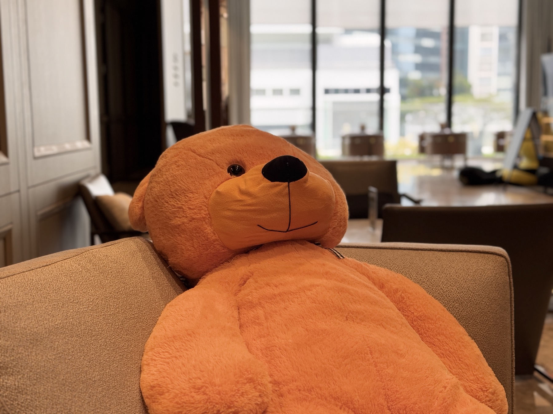 Stuffed bears in hotel lobby